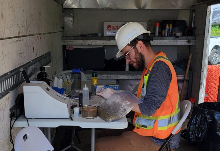 AEL Engineer conducting on site testing with UVF in a mobile trailer