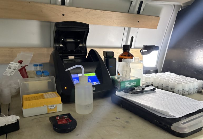 UVF Soil and Groundwater Testing Equipment in a Mobile Lab for On Site Contaminant Screening
