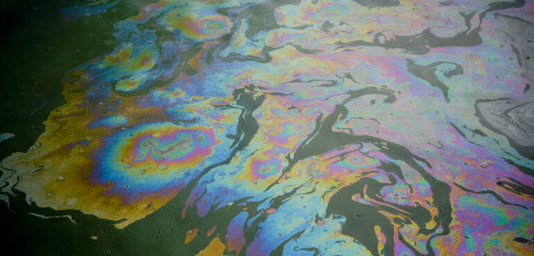 Gas sheen on water