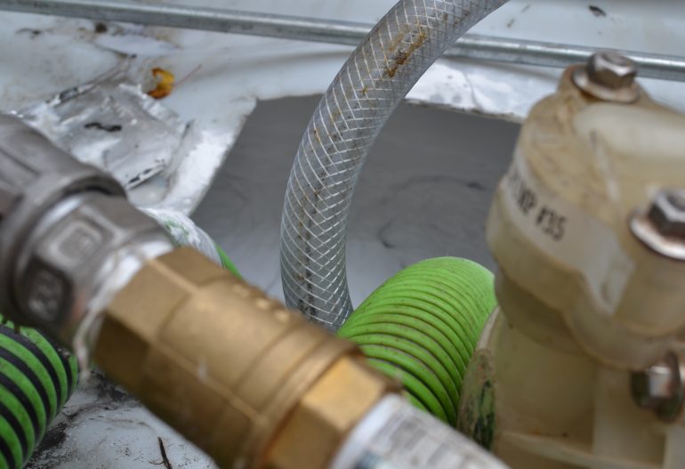 Chemicals pumped in tubes remediation