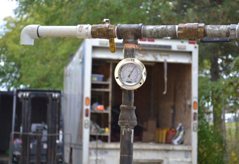 Pressure reading chemical remediation